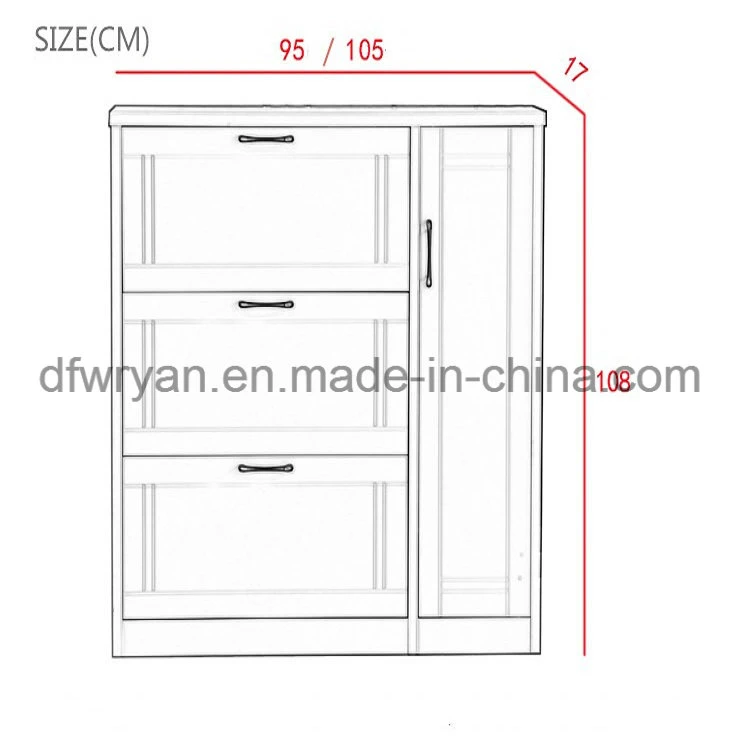 Wood Panel MDF/Particle Board Shoe Cabinet