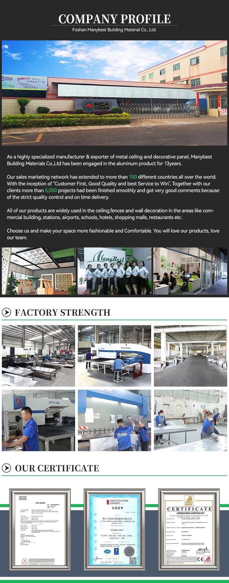 Guangdong Factory Customized Size Unitized Interior and External Aluminum Curtain Wall with Competitive Price