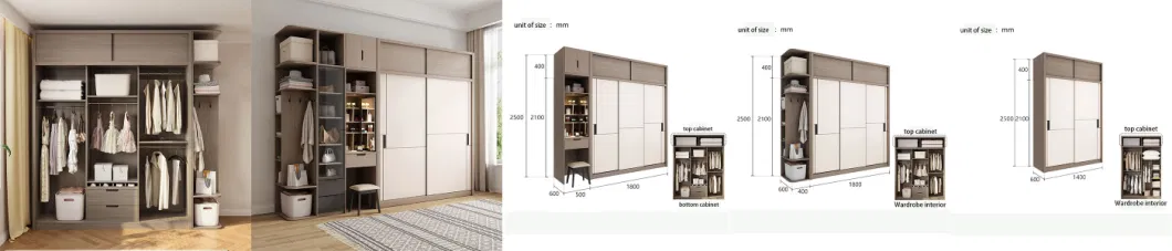 Luxury Wardrobes Modern Storage Closet L Shape Customized Melamine Plywood Wardrobe
