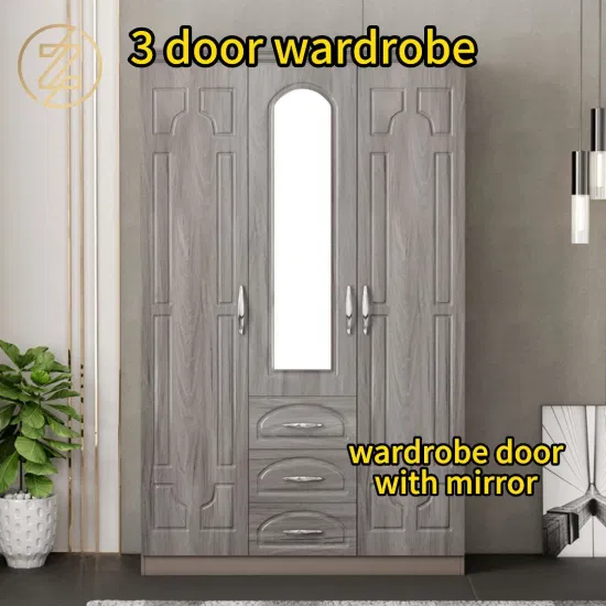 Home Furniture Bedroom Wall Wardrobe Design Clothes Cupboard 400 mm Depth 3 Door Wooden Closet Wardrobe