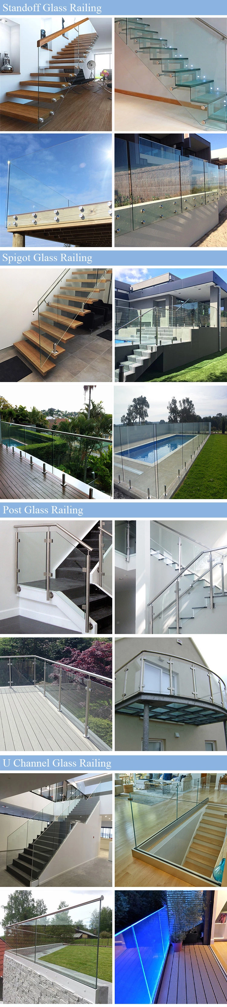 Outdoor Decorative Deck Balcony Stair Aluminum Metal Stainless Steel Railing Prices