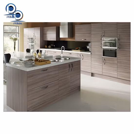 Modern Black Painted Veneer Finish Hande Less Design Kitchen Cabinets ...