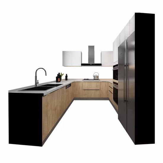 Nordic Modern Minimalist Style Wooden Furniture Kitchen Cabinets 0031