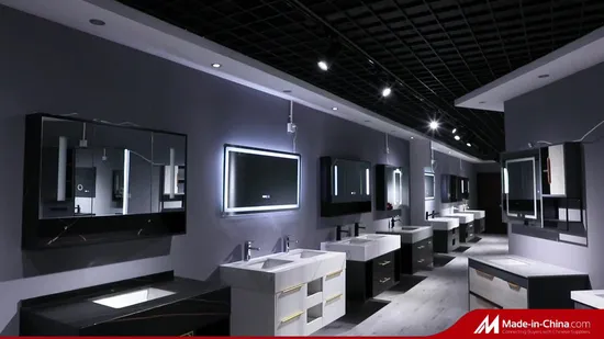 New Design Wall Standing Bathroom Cabinet with Rock Plate Basin Bathroom Vanity with Factory Price