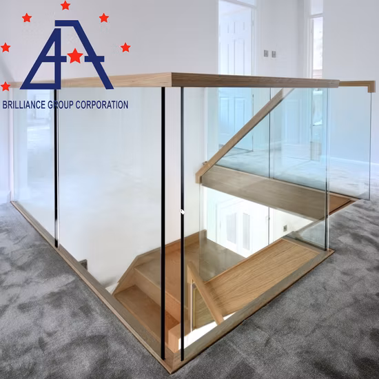 New Design Aluminum/Metal U Channel Frameless Glass Railing for Balcony