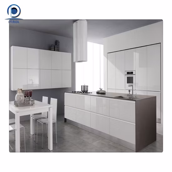 Modern Black Painted Veneer Finish Hande Less Design Kitchen Cabinets